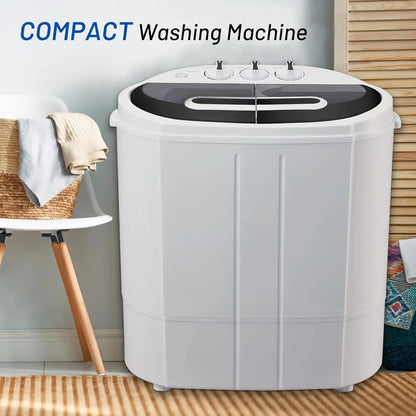 Spurgehom Portable Washing Machine, 15 lbs Capacity Washer and Dryer, 2 In 1 Mini Compact Twin Tub Washer and Dryer Dombo for RV