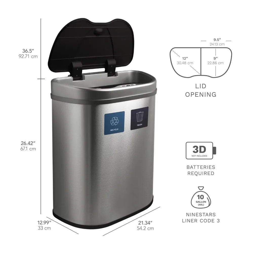 Motion Sensor Stainless Steel Kitchen Trash Can