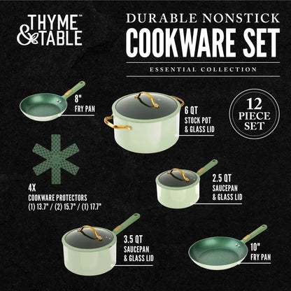 Nonstick 12-Piece Granite Cookware Set