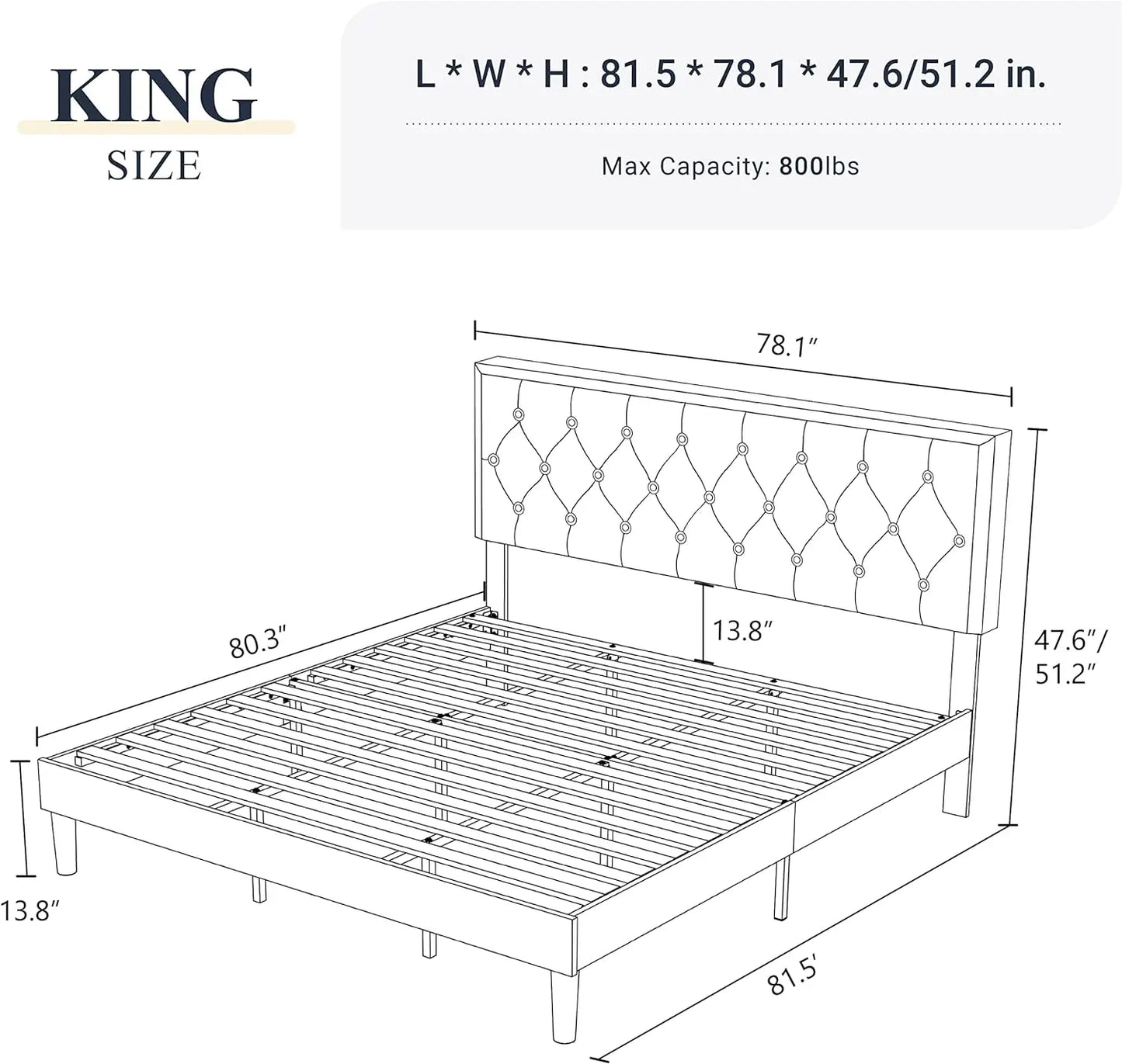 Adjustable Headboard Bed frame