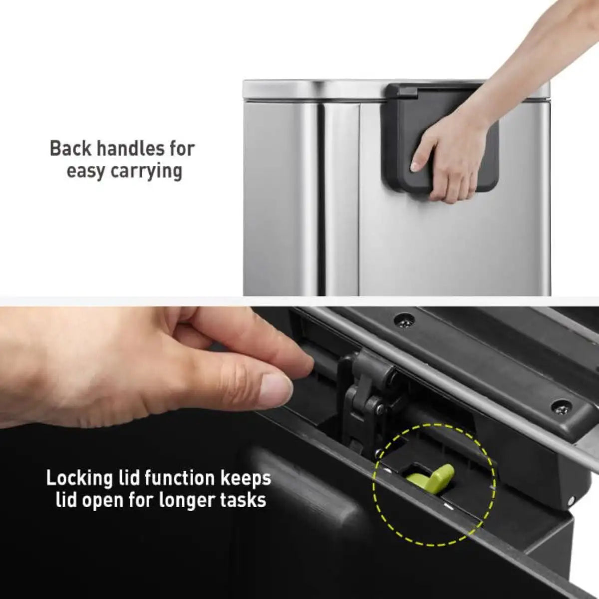 Stainless Steel Fingerprint Resistant Kitchen Trash Can