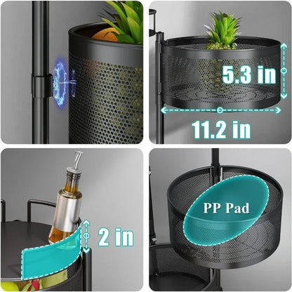 Rotating Storage Rack, Fruit And Vegetable Basket