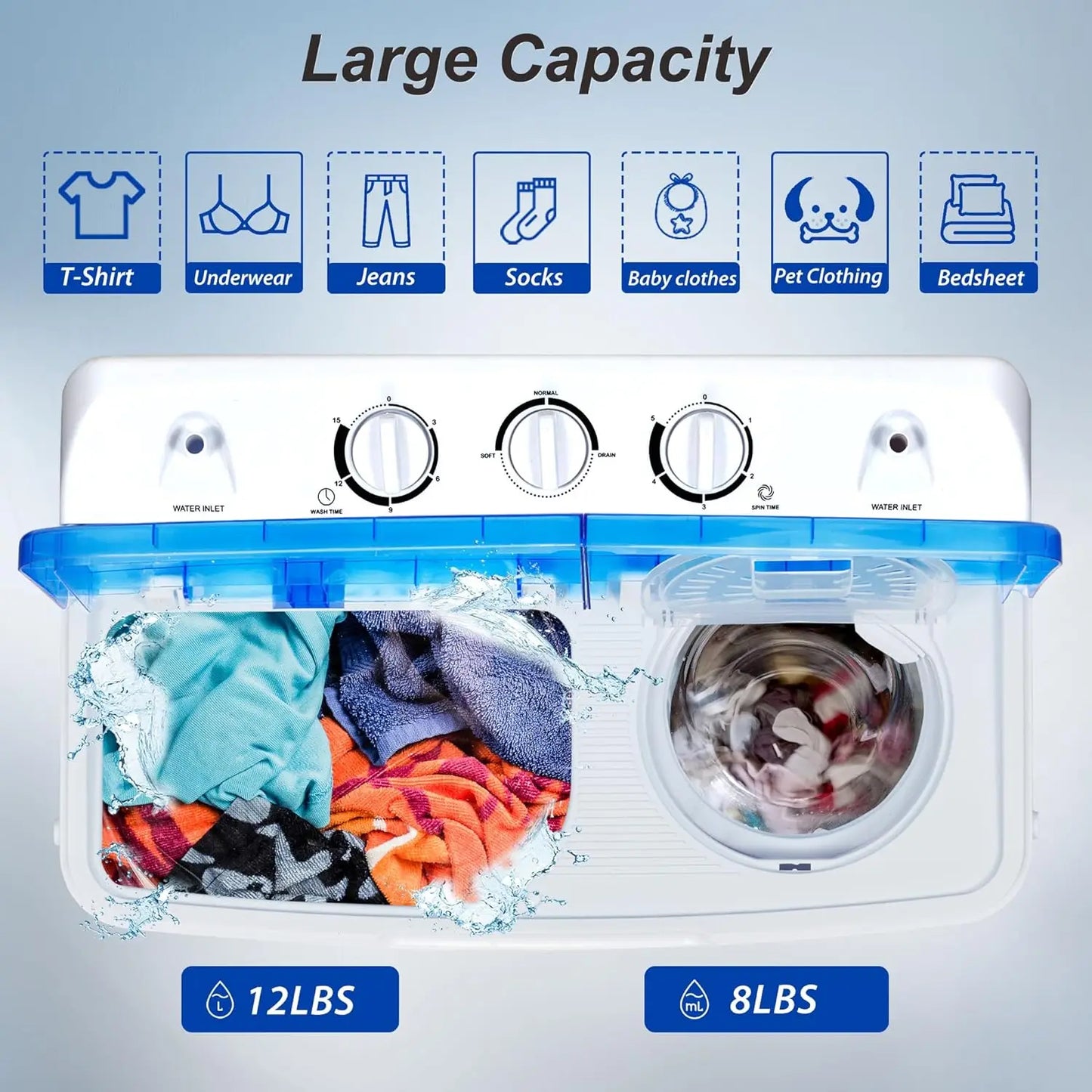 Mini Twin Tub Portable Washing Machine