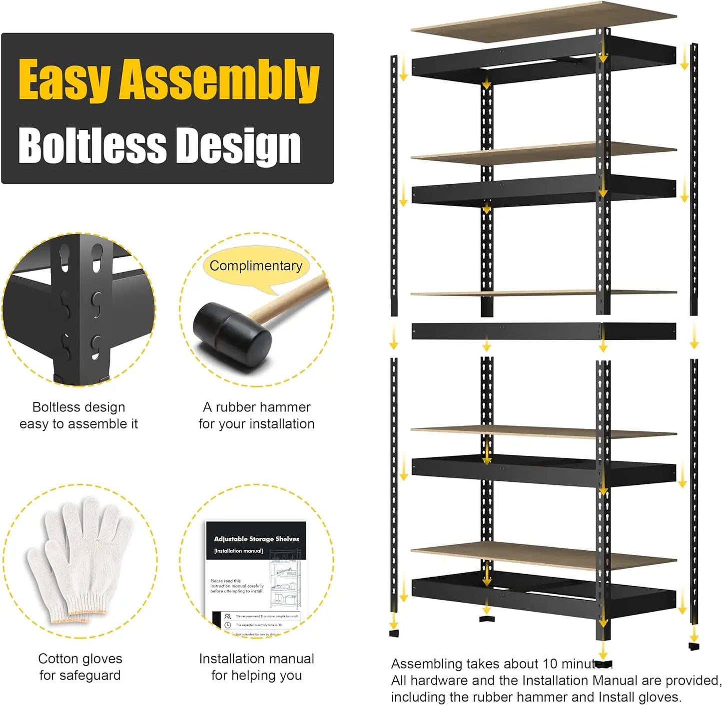 5 Tier Adjustable Garage Storage Shelving