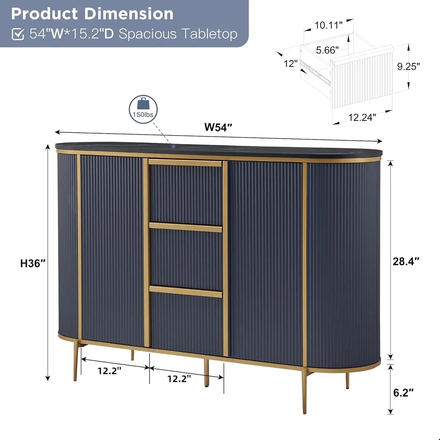 Modern Luxury Sideboard Buffet Cabinet With Storage