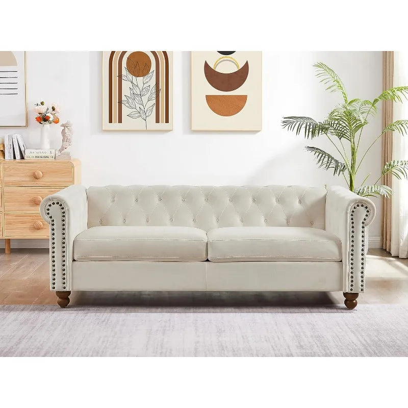 Upholstered Sofa Couch With Deep Seats