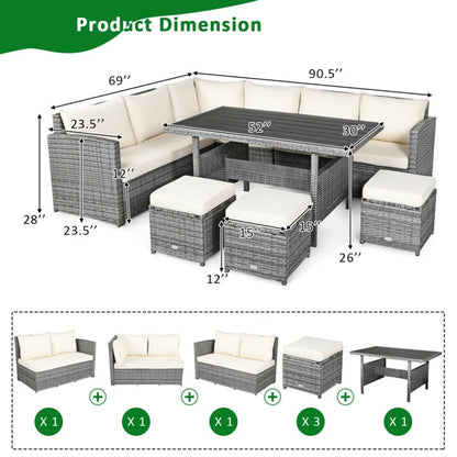 Outdoor Wicker Sectional Sofa Set