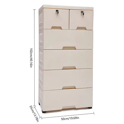 Storage Cabinet with 6 Drawers Closet Drawers Tall Dresser Organizer for Clothes Playroom Bedroom Furniture Saving Space