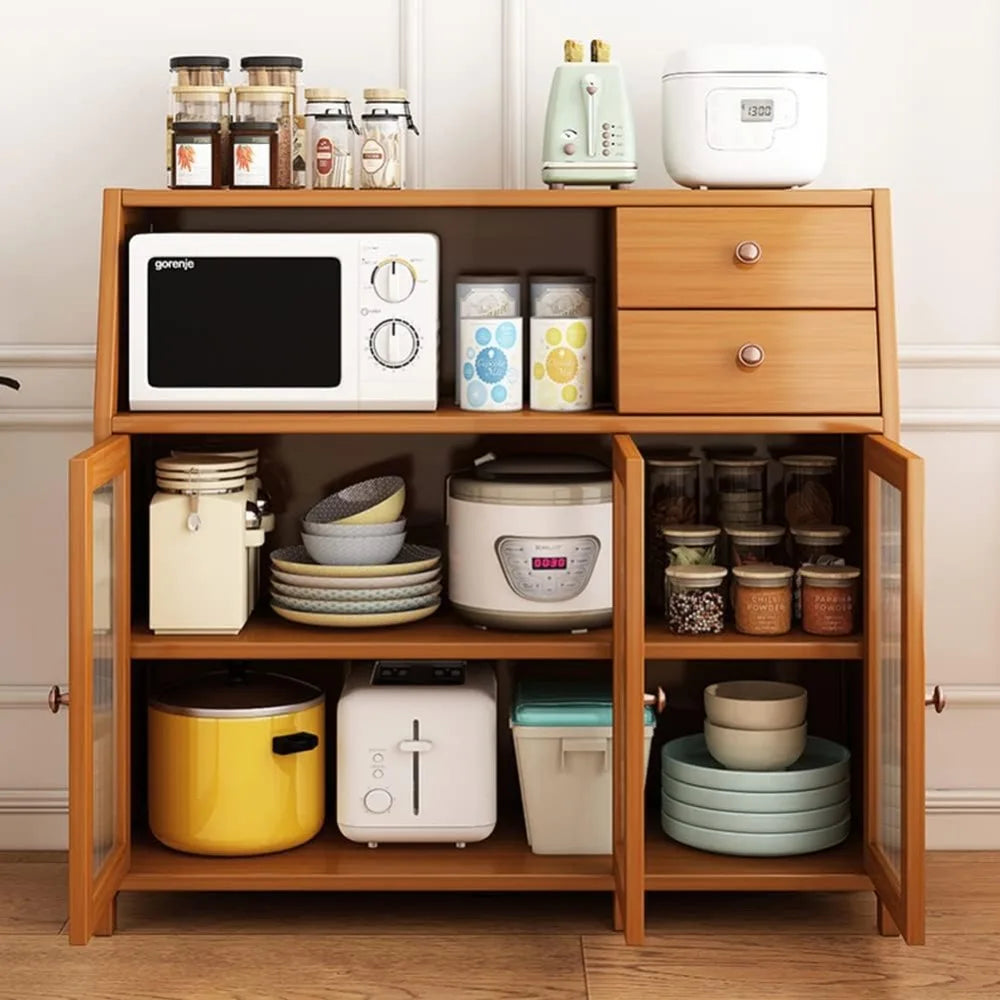 Bamboo Kitchen Storage Cabinets Sideboard