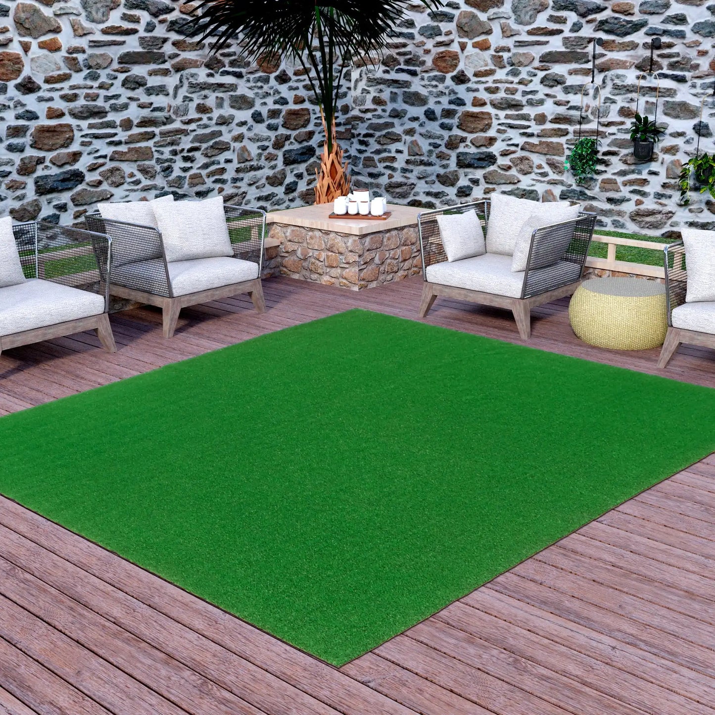 Indoor/Outdoor Artificial Grass Rug For Patio