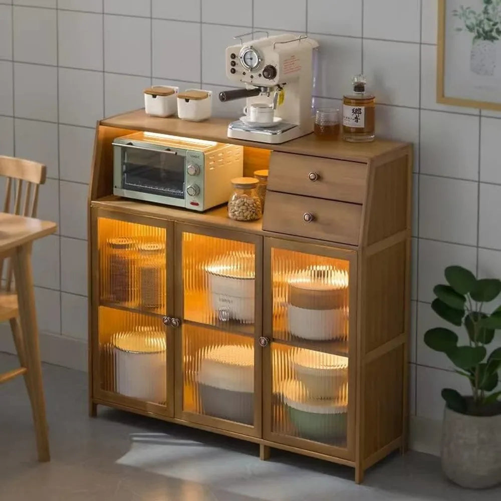 Bamboo Kitchen Storage Cabinets Sideboard