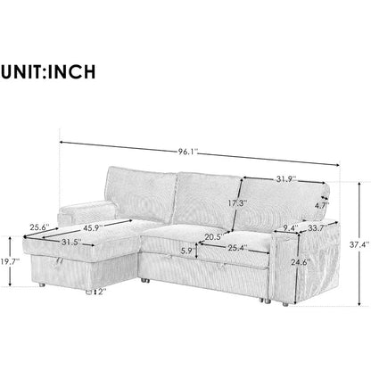 L-Shaped 3-Seaters Corner Sectional Sofa