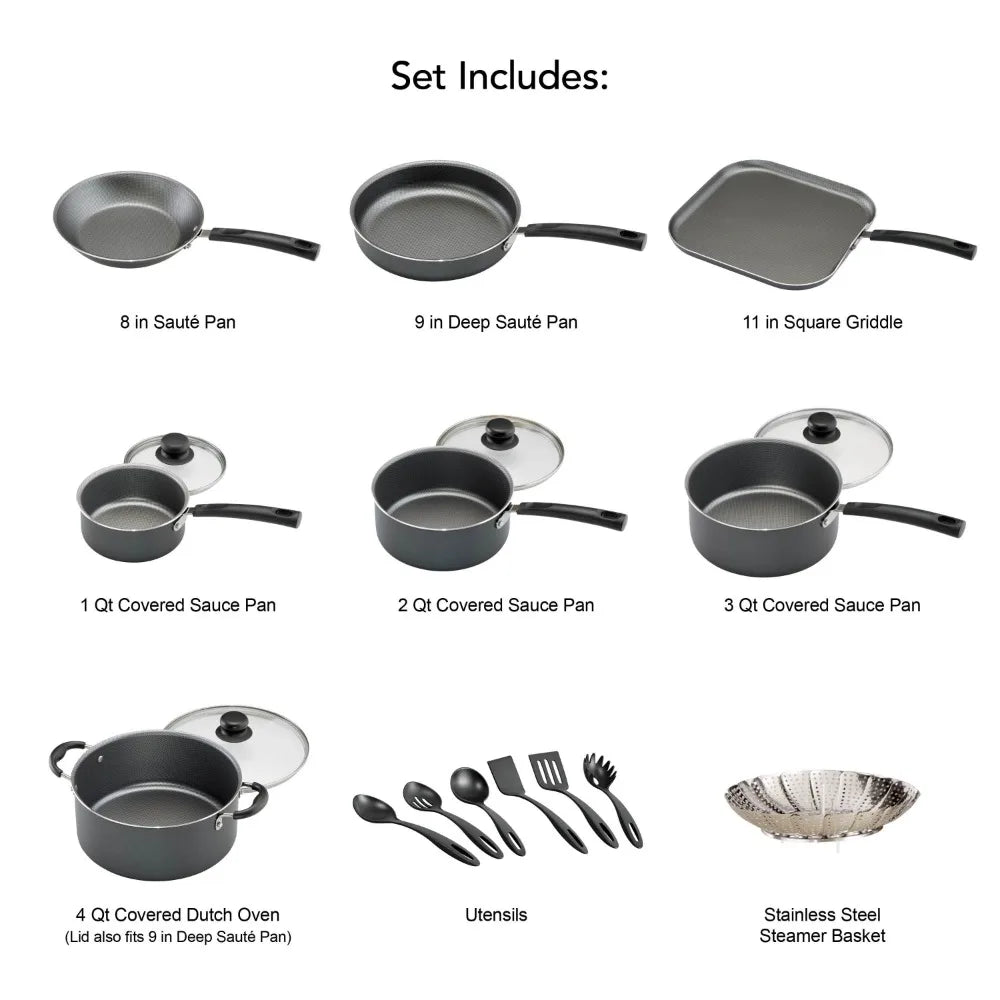 18 Piece Non-stick Cookware Set