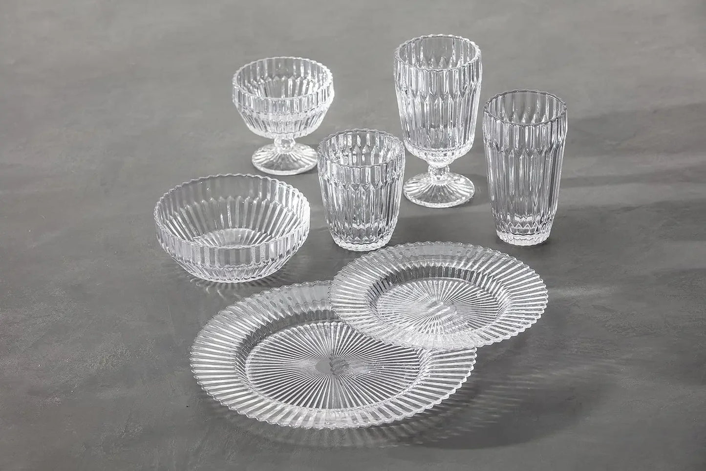 12-piece Transparent Glass Dinnerware Set