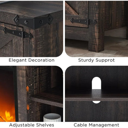 Fireplace TV Stand For 75 Inch TV