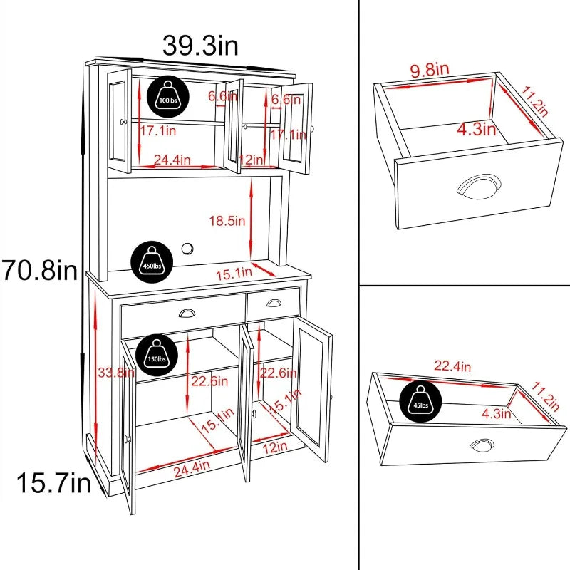 Kitchen Pantry Storage Cabinet