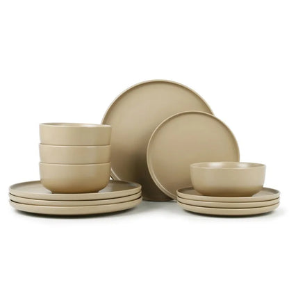 12-Piece Stoneware Dinnerware Set Dishes