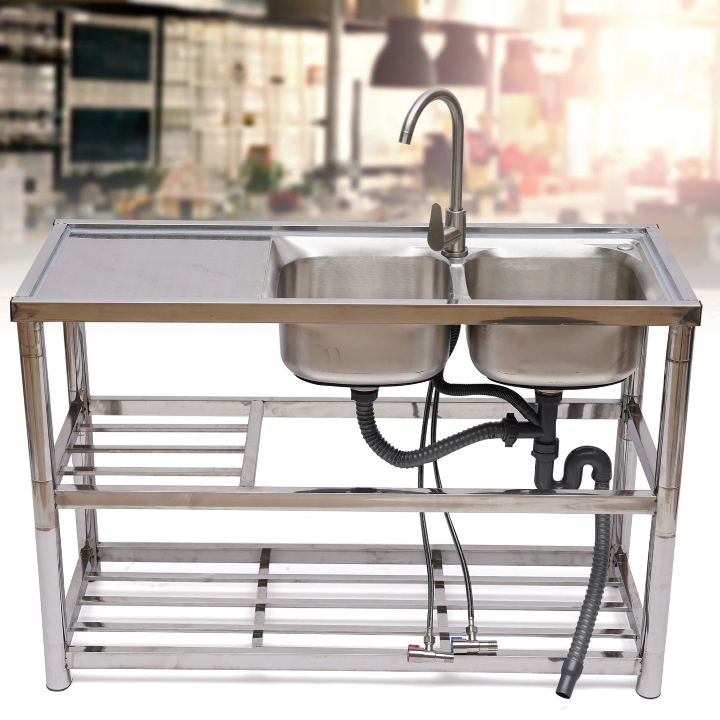 Stainless Steel Commercial Kitchen Sink Prep Table