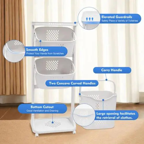 3 Tier Laundry Hamper Basket