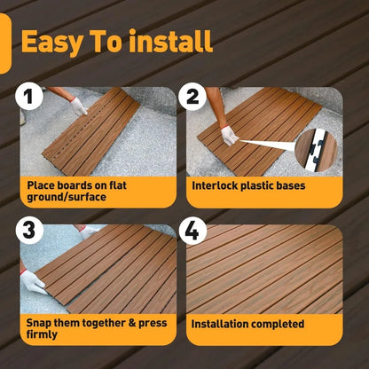 Wood Composite Interlocking Floor Deck Tiles