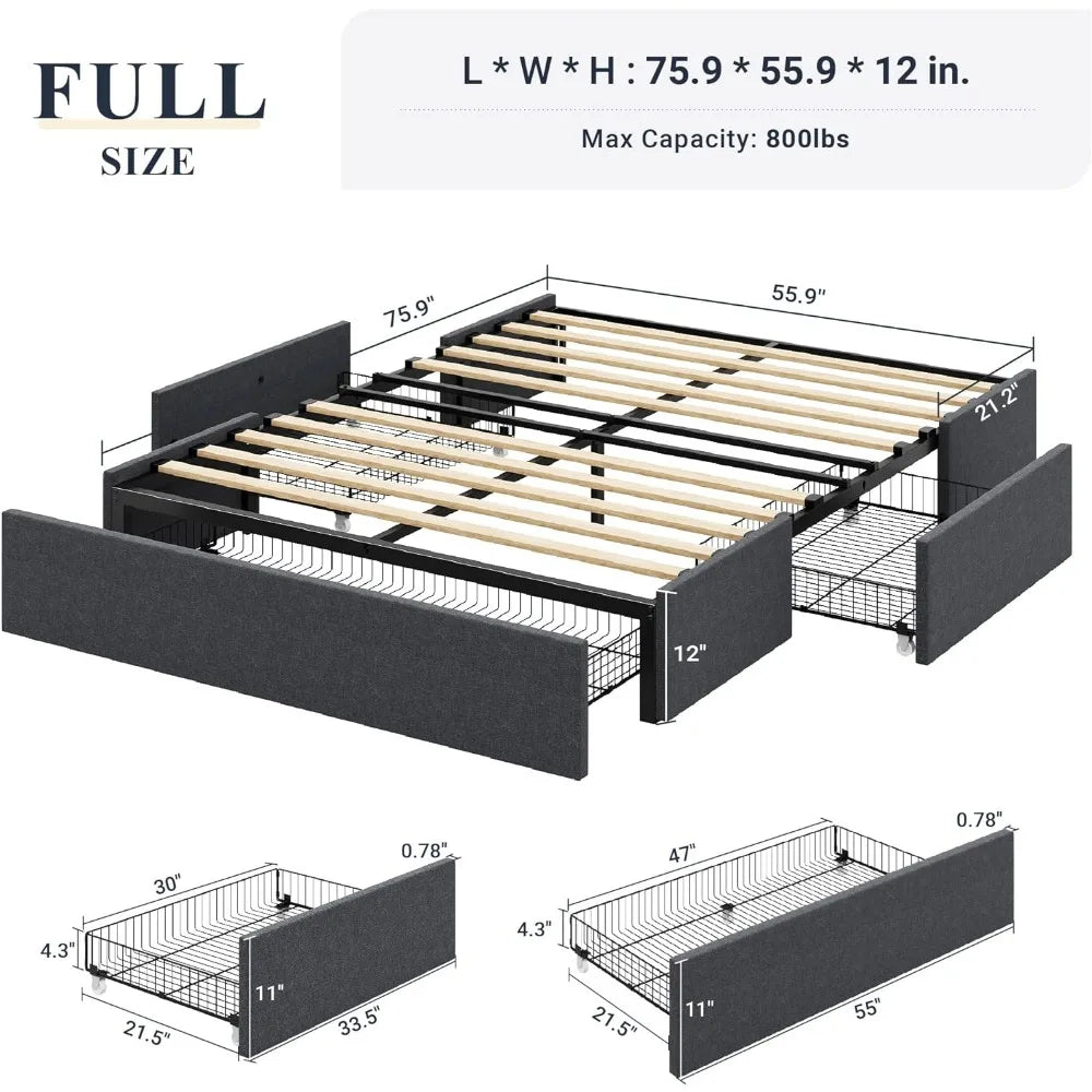 Bedroom furniture: Full-Size Platform Bed Frame