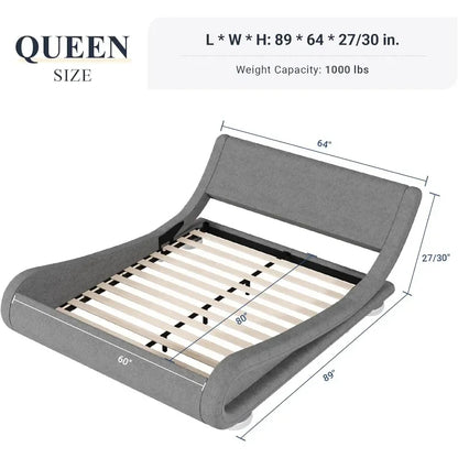 Adjustable Headboard Queen Size Bed Frame