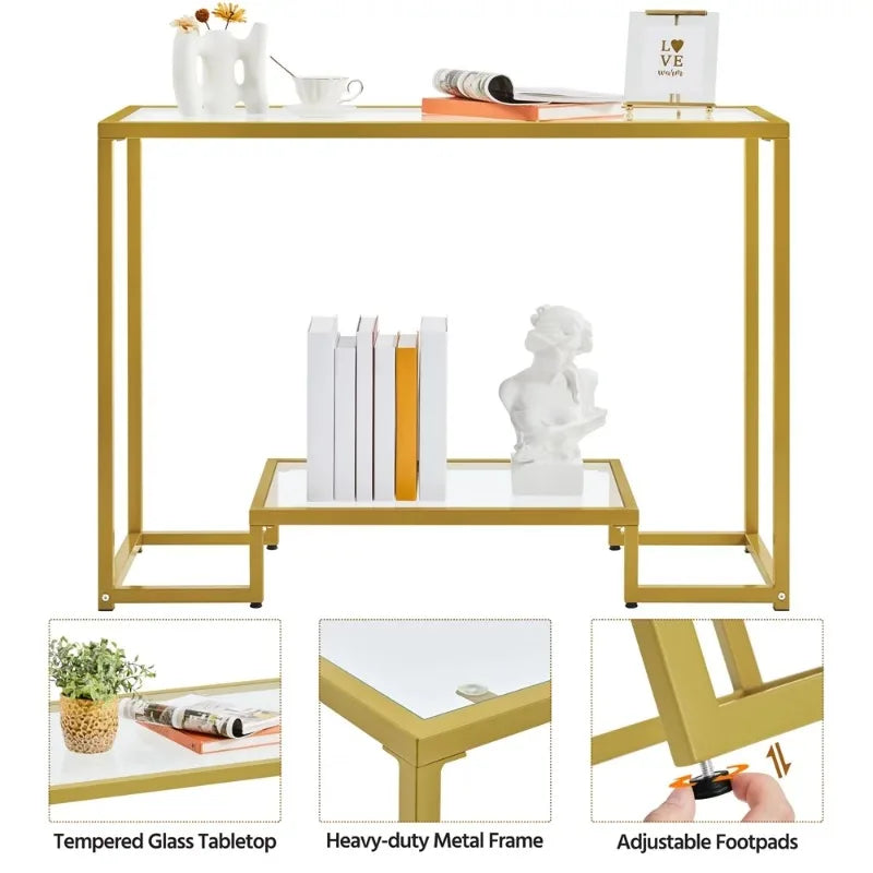 Modern Tempered Glass Console Table