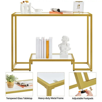 Modern Tempered Glass Console Table