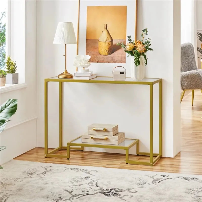 Modern Tempered Glass Console Table