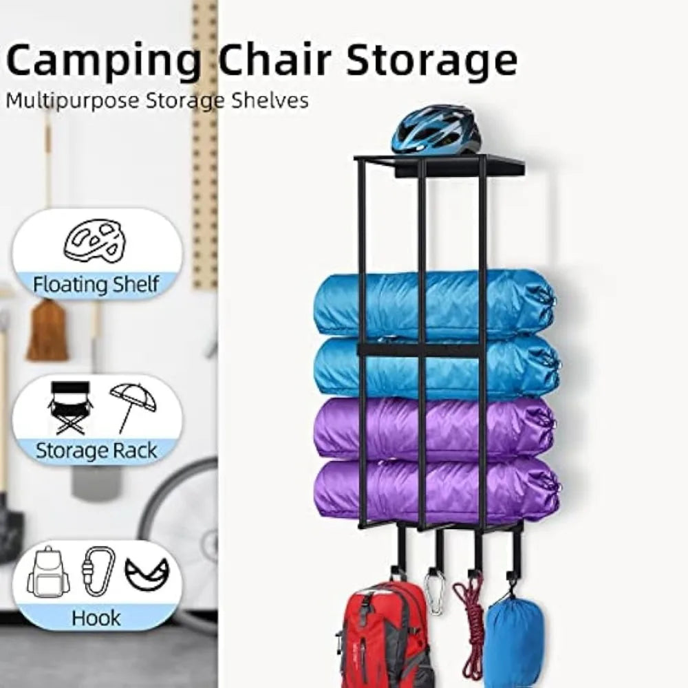 Metal Camping Chair Storage Rack Wall Holder