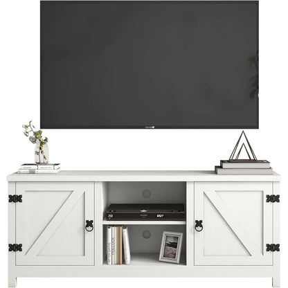 Entertainment Center With Storage And Open Shelves