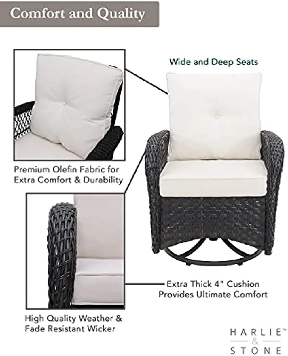 Outdoor Swivel Rocker Patio Chairs Set