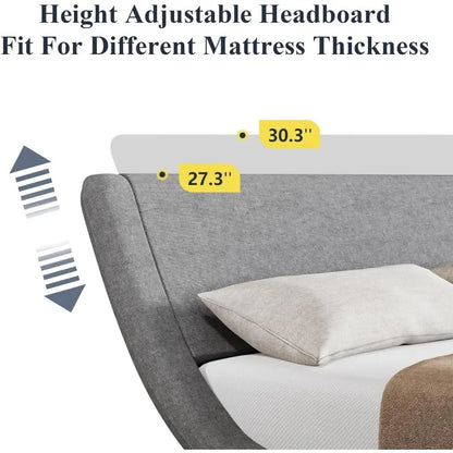 Adjustable Headboard Queen Size Bed Frame