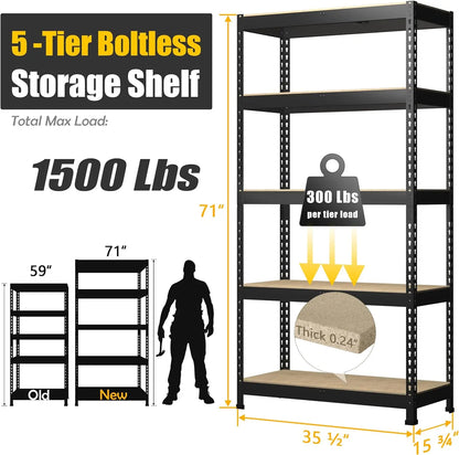 5 Tier Adjustable Garage Storage Shelving