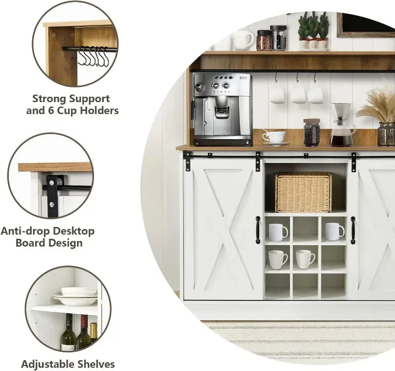 Farmhouse Coffee Bar Cabinet