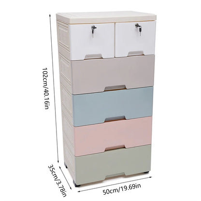 Storage Cabinet with 6 Drawers Closet Drawers Tall Dresser Organizer for Clothes Playroom Bedroom Furniture Saving Space