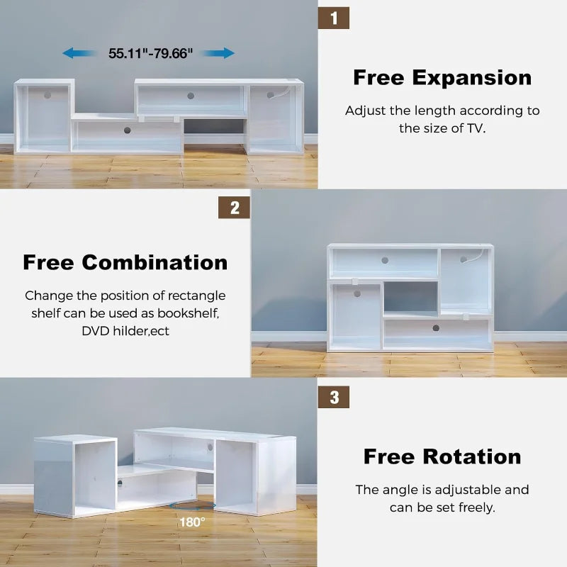 TV Stand With LED Strip & Power Outlets