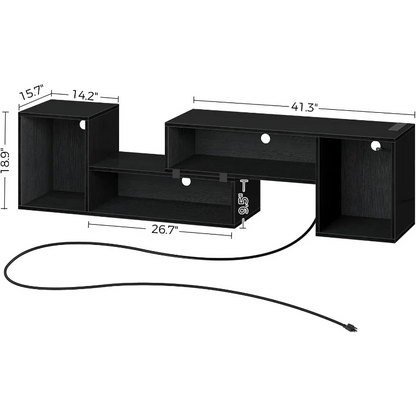 TV Stand With LED Strip & Power Outlets