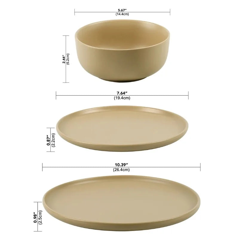 12-Piece Stoneware Dinnerware Set Dishes