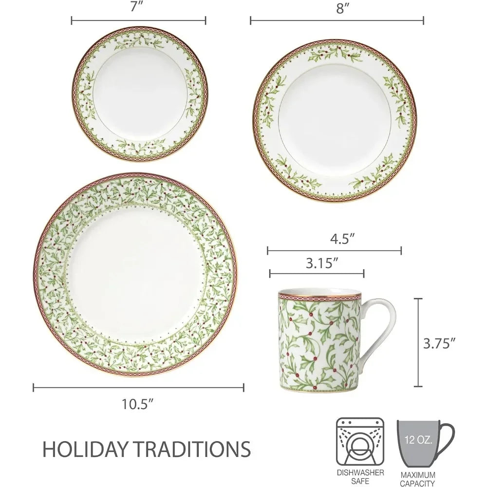 Holiday Dinner Plate Set Kitchen Plates Set of Plates for Family Sets Crockery Cute Tableware