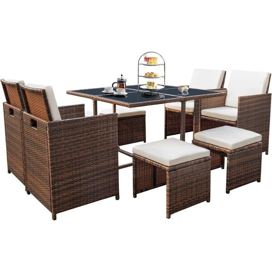 9 Pieces Patio Dining Set