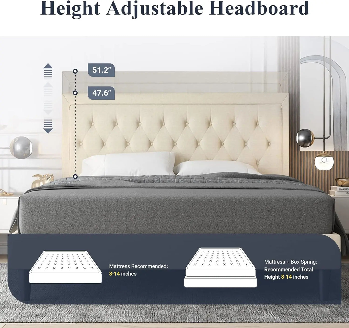 Adjustable Headboard Bed frame