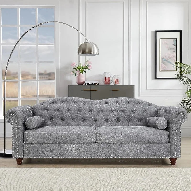 Upholstered Sofa Couch With Deep Seats