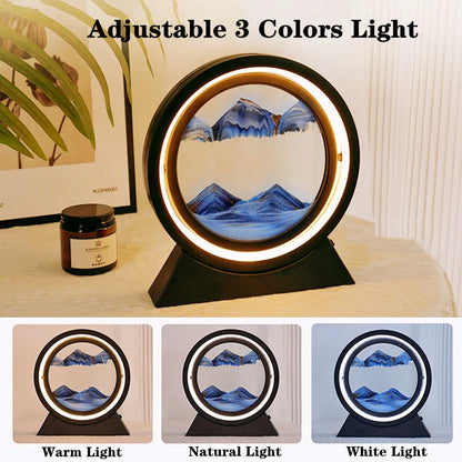 3D Hourglass Creative Quicksand Table Lamp