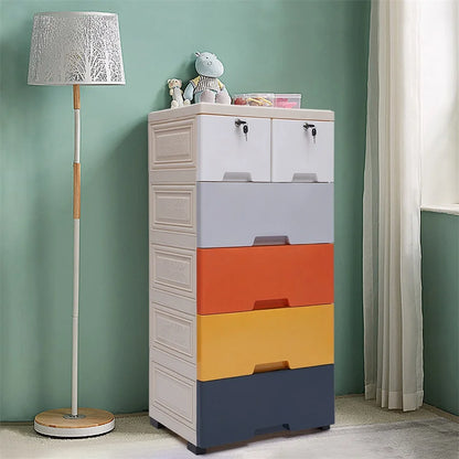 Storage Cabinet with 6 Drawers Closet Drawers Tall Dresser Organizer for Clothes Playroom Bedroom Furniture Saving Space