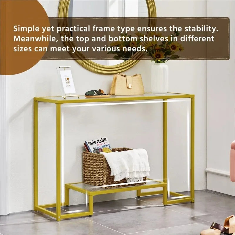 Modern Tempered Glass Console Table