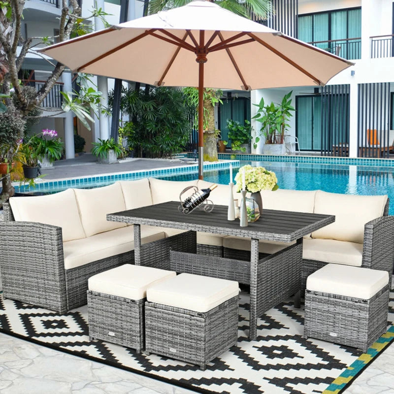 Outdoor Wicker Sectional Sofa Set