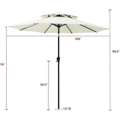 Double Top Outdoor Market Patio Table Umbrella