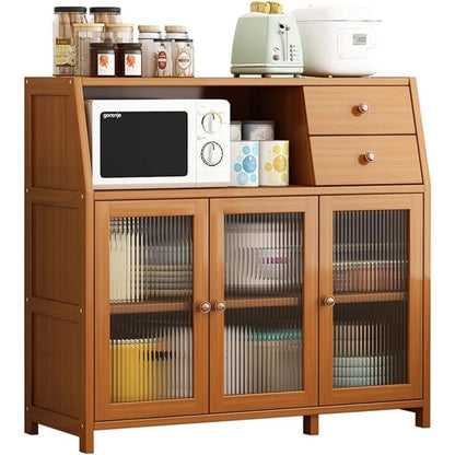 Bamboo Kitchen Storage Cabinets Sideboard