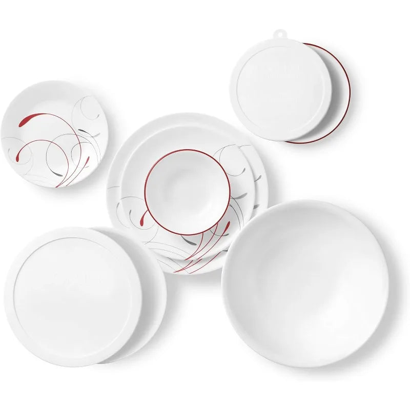 78-Piece Dinnerware Set Triple Layer Glass